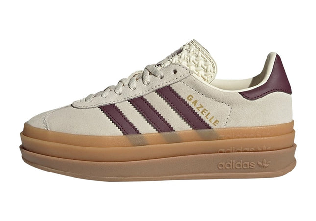 Adidas Gazelle Bold Cream White Maroon Gold Met