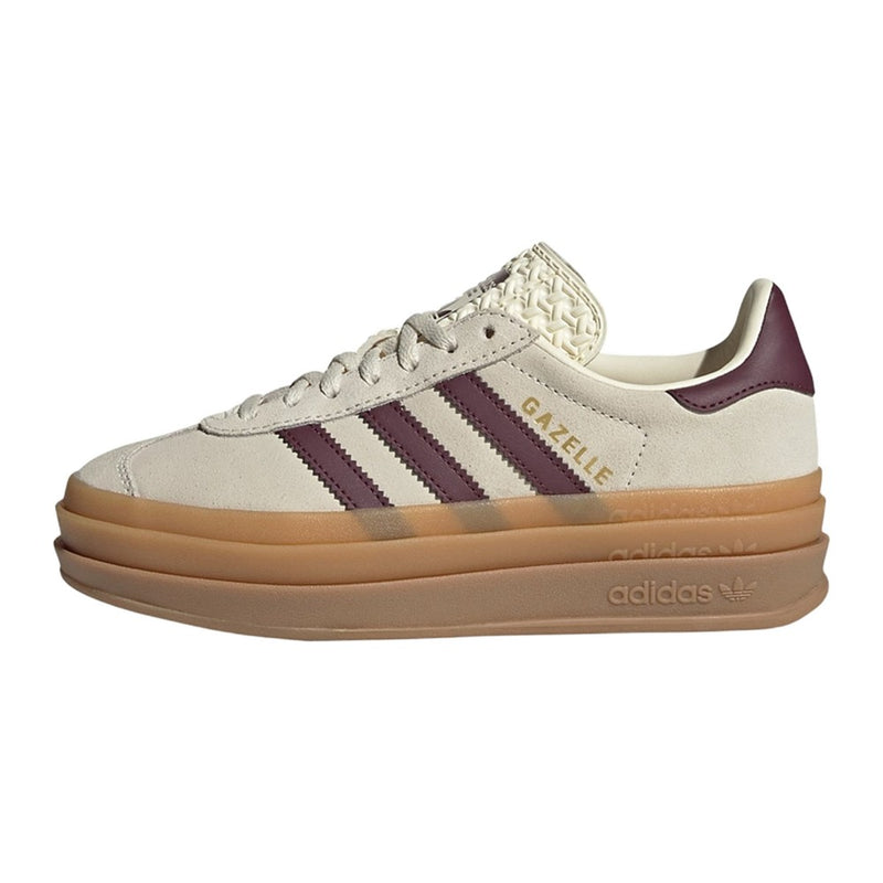 Adidas Gazelle Bold Cream White Maroon Gold Met