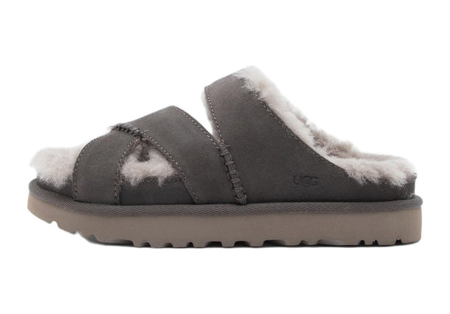 UGG Greenport Cross Strap Slide Dense Smoke