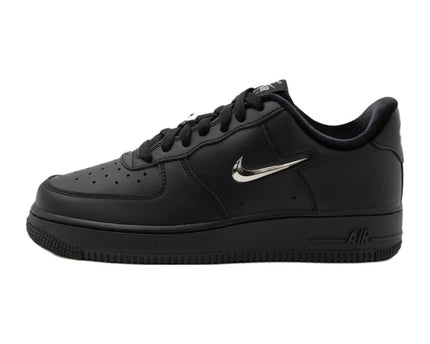 Nike Air Force 1 07 Black Metallic Silver-Coloured