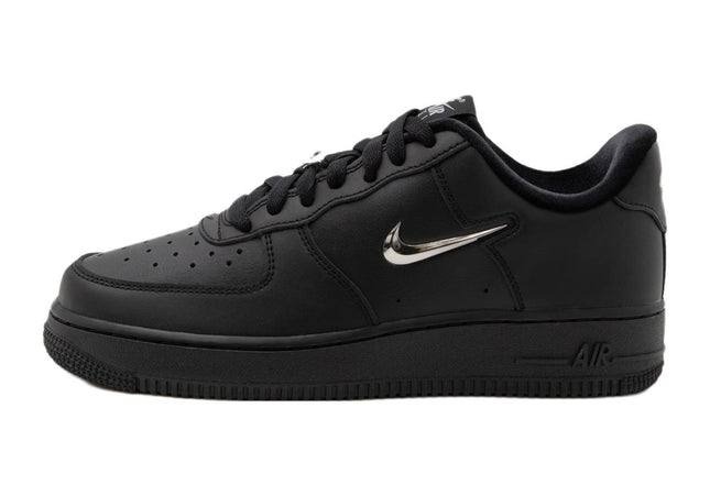 Nike Air Force 1 07 Black Metallic Silver-Coloured