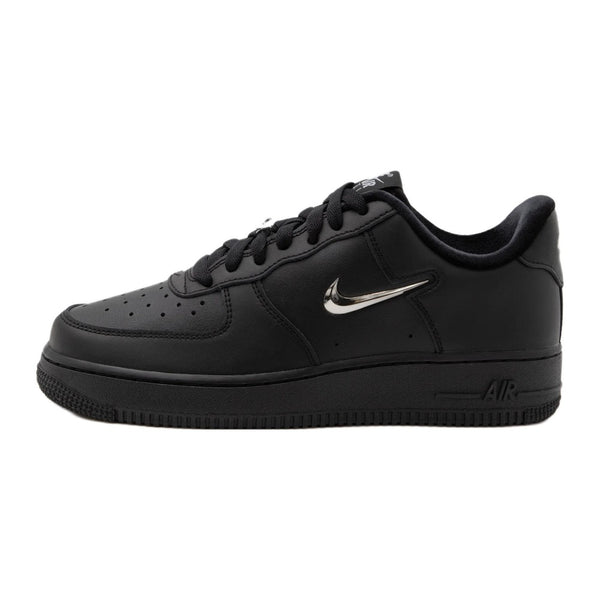 Nike Air Force 1 07 Black Metallic Silver-Coloured