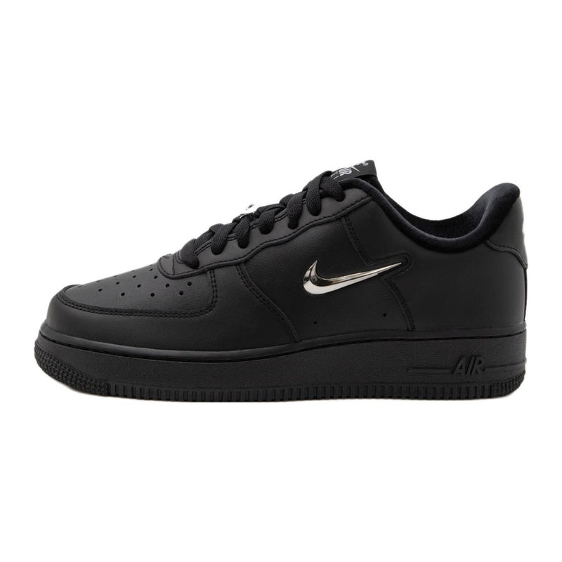 Nike Air Force 1 07 Black Metallic Silver-Coloured