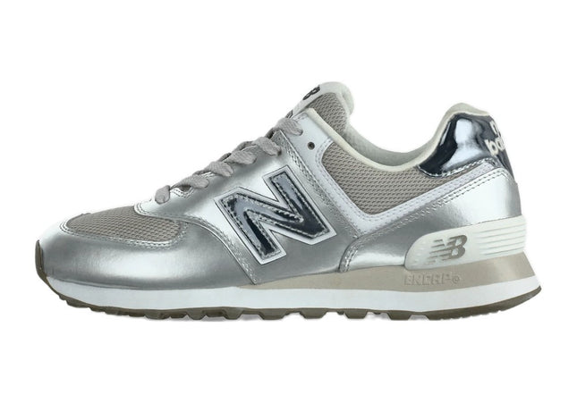 New Balance W574 Silver-Coloured Metallic White