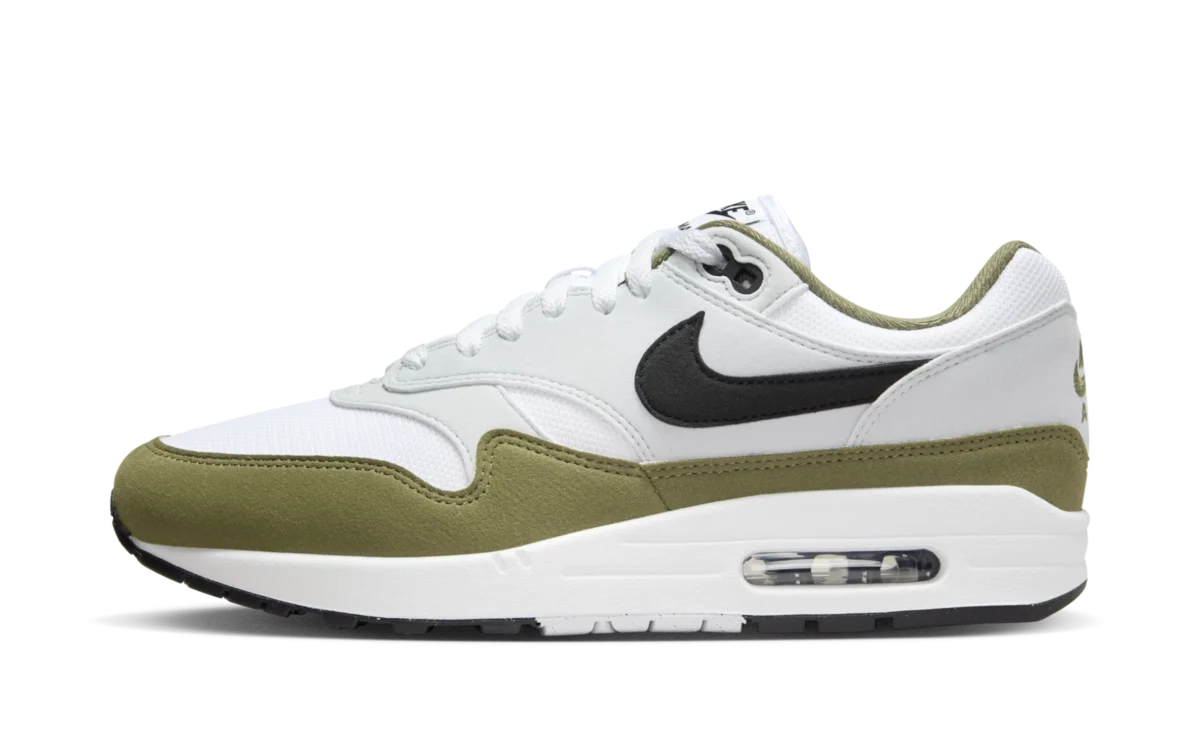 Nike Air Max 1 White Black Medium Olive