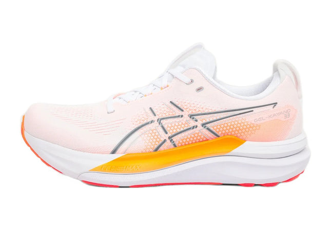 ASICS Gel Kayano 33 White Stadium Orange